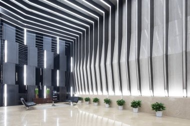 İç modern ofis lobisinin