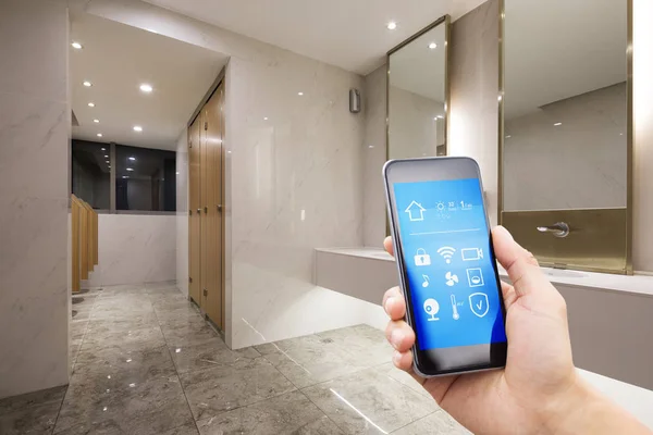 Phont Mobile Con Smart Home Ufficio Moderno — Foto Stock