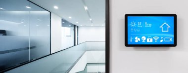 Akıllı ev ve modern ofisindeki şeylerin Internet