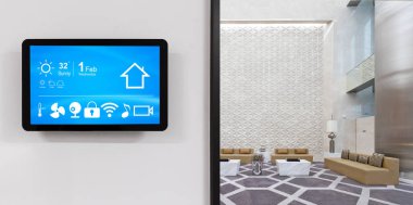 Akıllı ev ve modern ofisindeki şeylerin Internet