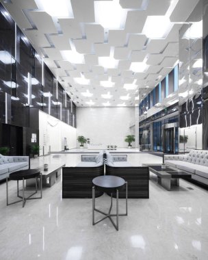 İç modern ofis lobisinin