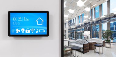 Akıllı ev ve modern ofisindeki şeylerin Internet