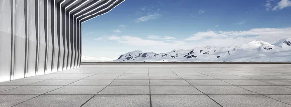 Bâtiment Moderne Plancher Vide Avec Skyline — Photo