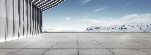 モダンな建物とスカイラインと空のフロア — ストック写真