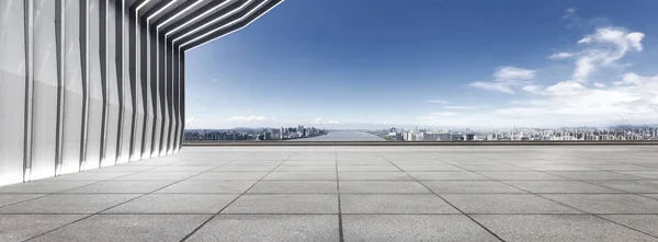 Modern Épületben Üres Emeleten Skyline — Stock Fotó