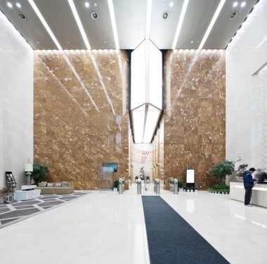 İç modern ofis lobisinin