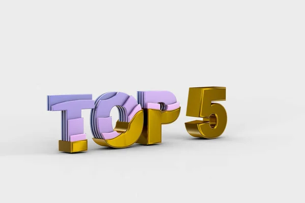 Top Five Auf Weißem Hintergrund — Stockfoto