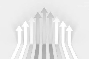 Beyaz arka plan, iş kavramı ile okları.