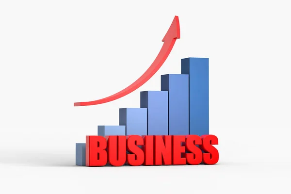 Grafico Freccia Con Business Concetto Business — Foto Stock