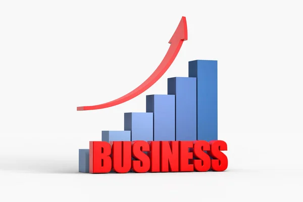Gráfico Seta Com Negócio Conceito Negócio — Fotografia de Stock