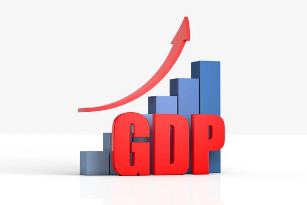 图表和箭头与 Gdp 商业概念 — 图库照片