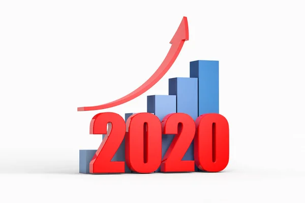 Diagrammet Och Pil Med 2020 Affärsidé — Stockfoto