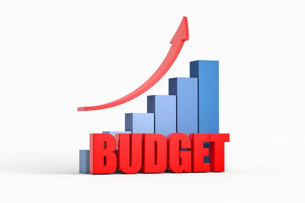 Wykres Strzałka Budżetu Biznes Koncepcja — Zdjęcie stockowe