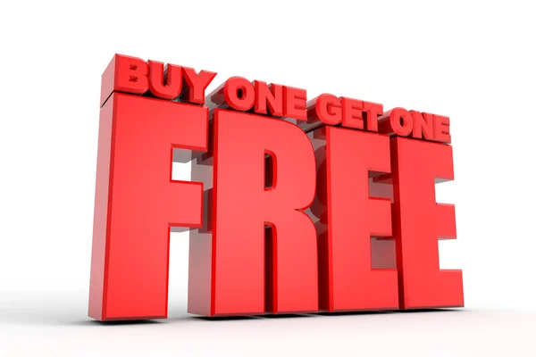 Buy 1Get Free Text White Background — Stock Photo, Image