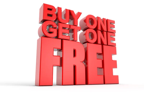 Buy 1Get Бесплатный Текст Белом Фоне — стоковое фото