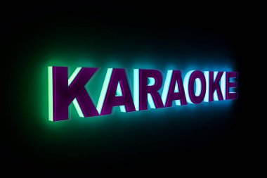 Word Karaoke neon ışık ile