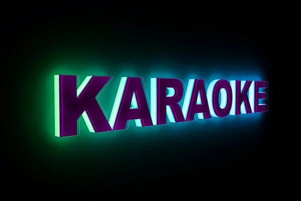 Palabra Karaoke Con Luz Neón — Foto de Stock