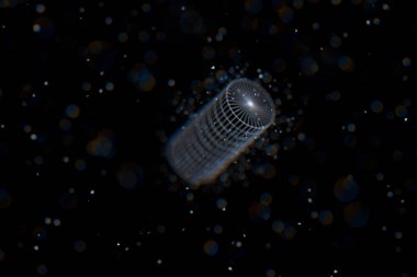 Tel çerçeve silindir. Bağlantılı noktalar ve çizgiler. bağlantı yapısı. 3D 