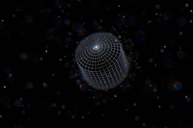 Tel çerçeve silindir. Bağlantılı noktalar ve çizgiler. bağlantı yapısı. 3D 