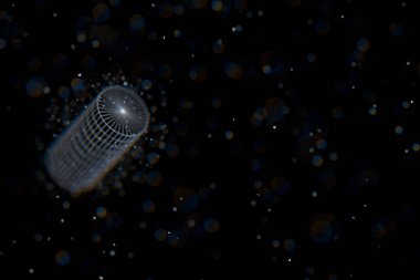 Tel çerçeve silindir. Bağlantılı noktalar ve çizgiler. bağlantı yapısı. 3D 