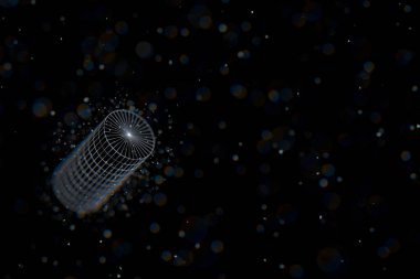 Tel çerçeve silindir. Bağlantılı noktalar ve çizgiler. bağlantı yapısı. 3D 