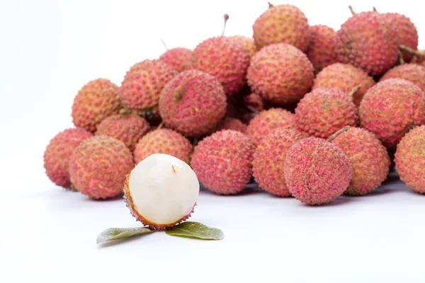 litchi fruits on white background
