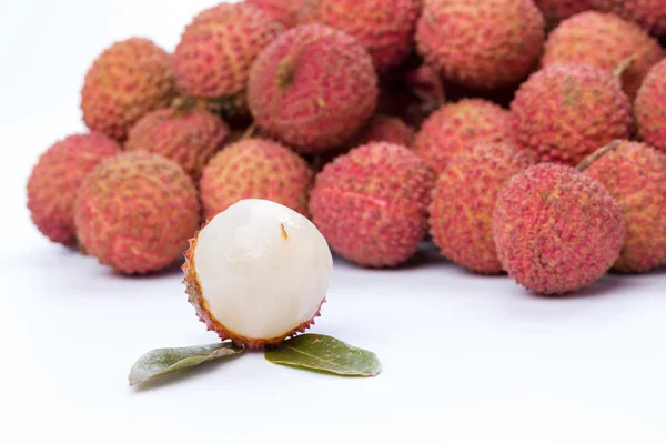 litchi fruits on white background