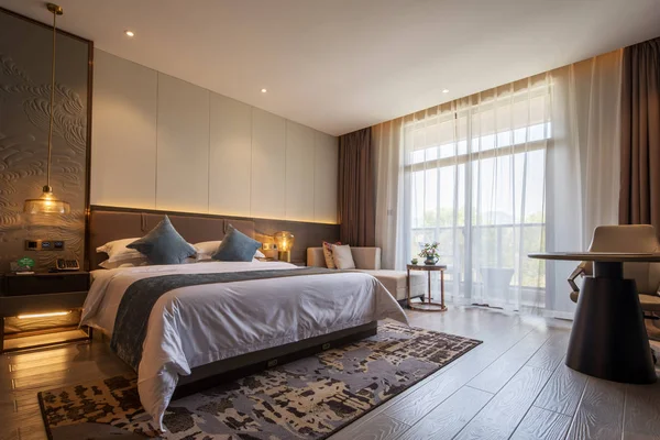 interior of beautiful empty bedroom