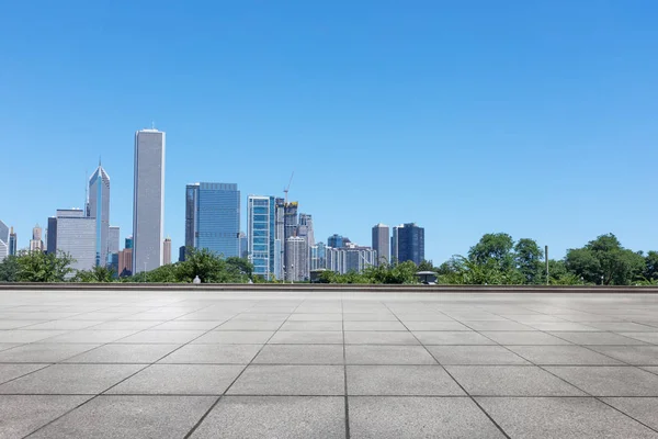 Terreno Vuoto Con Paesaggio Urbano Moderno Chicago — Foto Stock