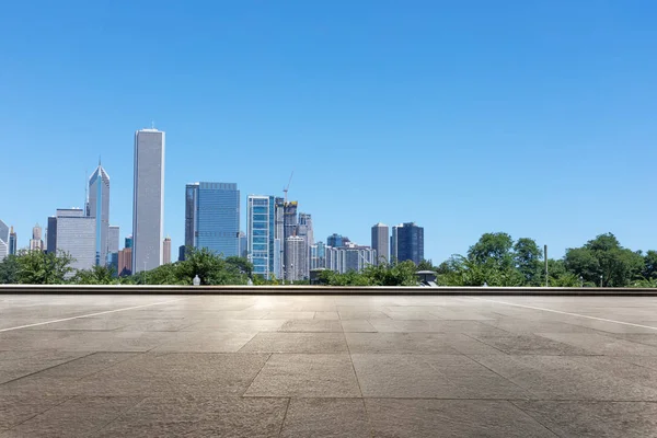 Terrain Vide Avec Paysage Urbain Moderne Chicago — Photo