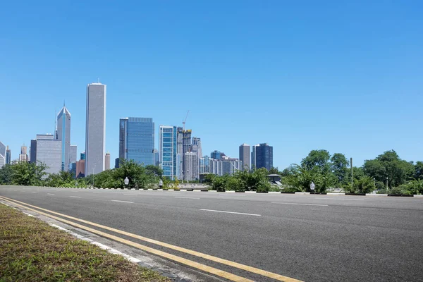 Asphalt Highway Modern City Chicago — Stock Photo, Image