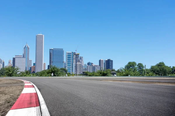 Asfalt Weg Moderne Stad Chicago — Stockfoto