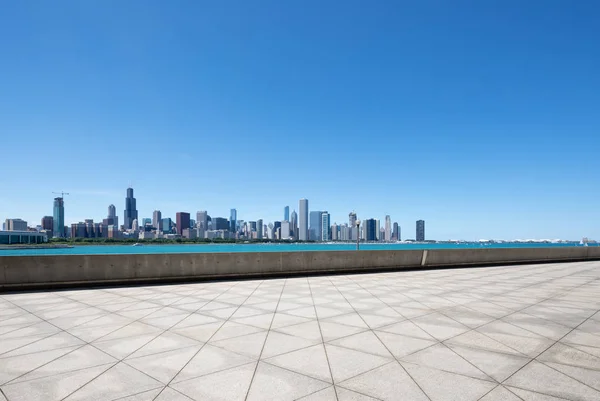 Terreno Vuoto Con Paesaggio Urbano Moderno Chicago — Foto Stock