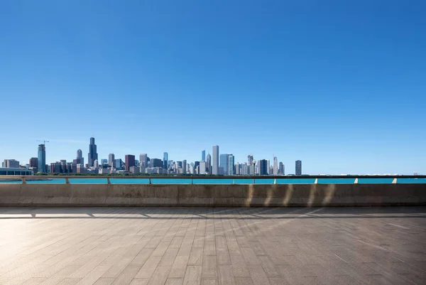 Terreno Vuoto Con Paesaggio Urbano Moderno Chicago — Foto Stock