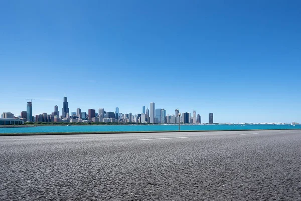 Asphaltautobahn Der Modernen Stadt Chicago — Stockfoto