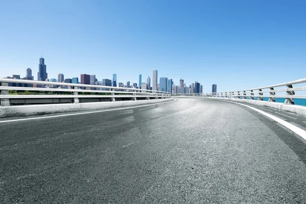 Autopista Asfalto Ciudad Moderna Chicago — Foto de Stock