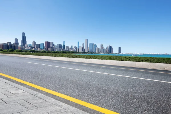 Asphalt Highway Modern City Chicago — Stock Photo, Image