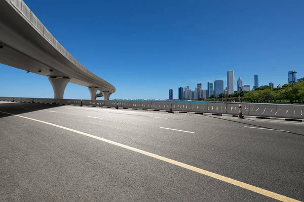 Autopista Asfalto Ciudad Moderna Chicago — Foto de Stock