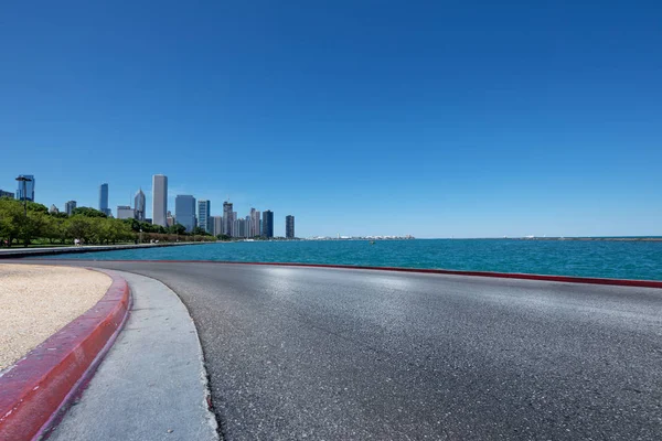 Autopista Asfalto Ciudad Moderna Chicago — Foto de Stock