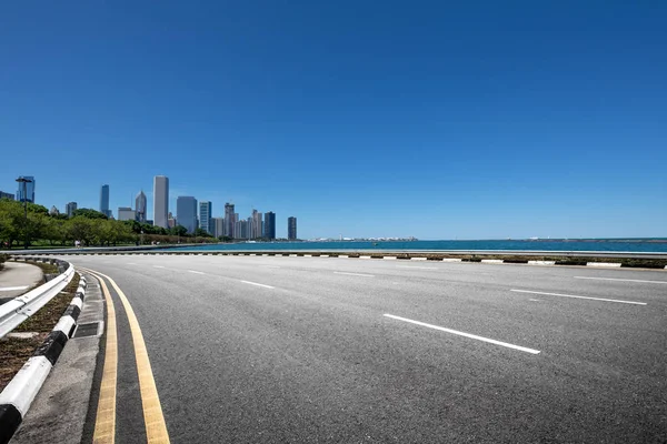 Asphalt Highway Modern City Chicago — Stock Photo, Image