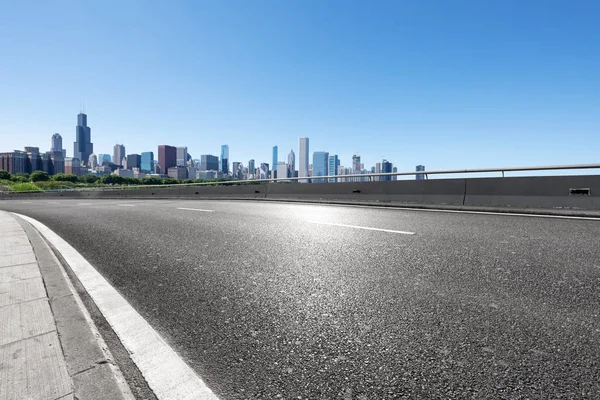 Autopista Asfalto Ciudad Moderna Chicago — Foto de Stock
