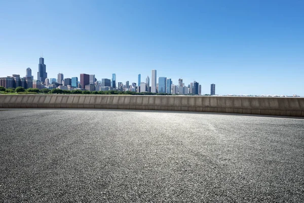 Autostrada Asfaltata Nella Città Moderna Chicago — Foto Stock