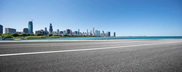 Asphalt Highway Modern City Chicago — Stock Photo, Image