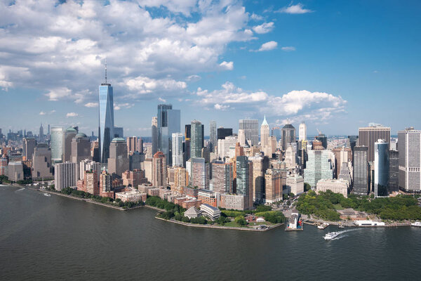 Aerial view cityscape of modern city in New York