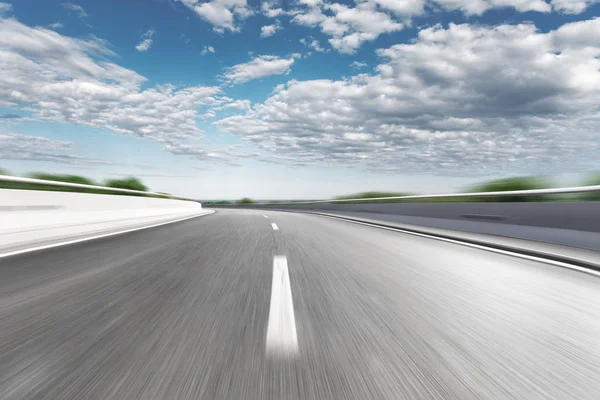 Estrada Movimento Turvo Através Lado País — Fotografia de Stock