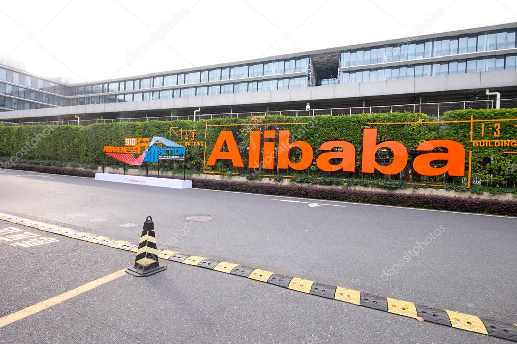 Hangzhou, China - September 10th, 2018: Alibaba Group location in Hangzhou, Zhejiang. Alibaba Group Holding Limited is a Chinese e-commerce company founded in 1999 by Jack Ma. It serves worldwide.