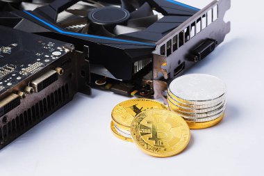 Bitcoin Şifreleme Dijital Bit Parası BTC Para Birimi Teknolojisi İnternet Konsepti.