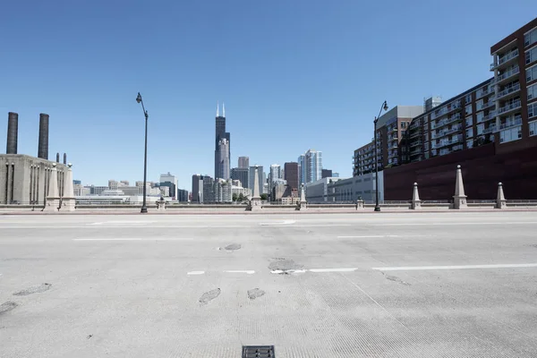 Пустая Улица Современном Городе Чикаго — стоковое фото