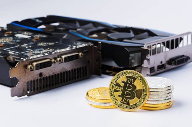 Bitcoin Şifreleme Dijital Bit Parası BTC Para Birimi Teknolojisi İnternet Konsepti.