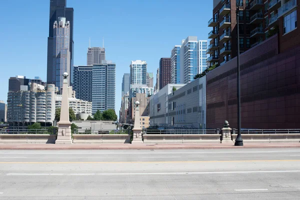 Empty Street Moder City Chicago — Stock Photo, Image